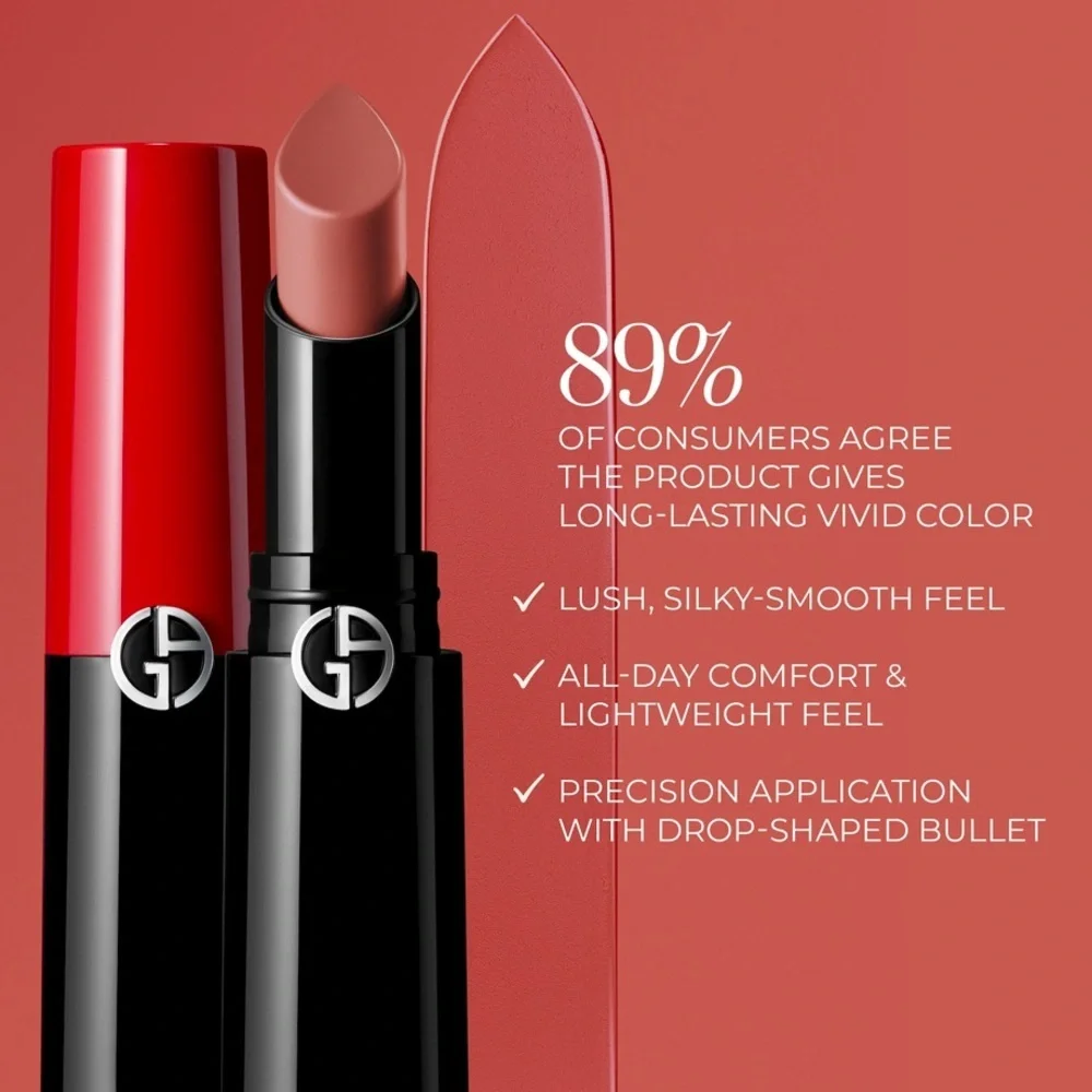 💋 ARMANI BEAUTY Lip Power Longwear Vivid Color Lipstick - Shade 400